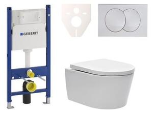 Cenově zvýhodněný závěsný WC set Geberit do lehkých stěn / předstěnová montáž + WC SAT Brevis SIKOGES7W7
