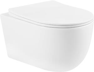 Závěsné WC MEXEN CARMEN RIMLESS - bílé + Duroplast sedátko slimup