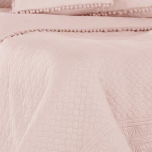 Pudrově růžový přehoz na postel AmeliaHome Meadore, 220 x 240 cm