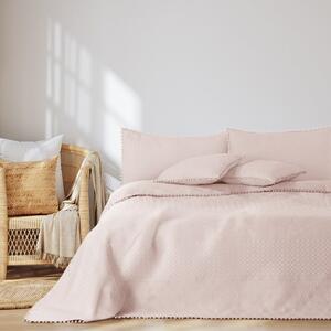 Pudrově růžový přehoz na postel AmeliaHome Meadore, 200 x 220 cm