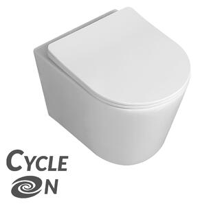 Laveo Jari Cycleon, závěsné WC s vířivým systémem CycleOn 485x370x325 mm + toaletní sedátko, bílá, LAV-VMJ_609S