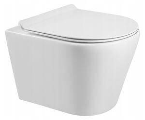 Závěsné WC MEXEN RICO RIMLESS - bílé + Duroplast sedátko slim