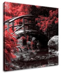 Gario Obraz na plátně Červená Japonská zahrada Velikost: 30 x 30 cm