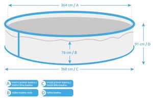 Marimex | Bazén Marimex Orlando 3,66x0,91 m s pískovou filtrací a příslušenstvím - motiv bílý | 19900125