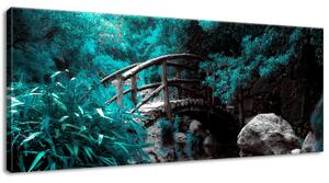 Obraz na plátně Tyrkysová Japonská zahrada Rozměry: 100 x 40 cm