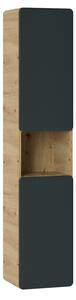 CMD Koupelnová skříňka vysoká Aruba Cosmos 170 cm - dub/černá