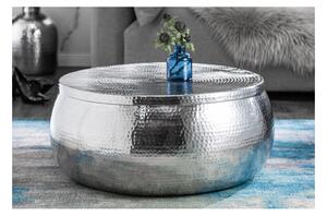 Massive home | Konferenční stolek ORIENT STORAGE 70 CM stříbrný s úložným prostorem