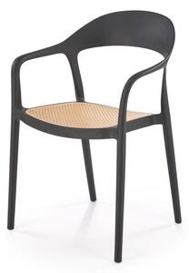 Halmar Plastová stohovatelná jídelní židle K530 - černá