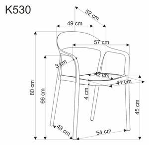 Halmar Plastová stohovatelná jídelní židle K530 - bílá
