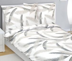 Bellatex Povlečení flanelové, Pírka šedá - 140x200, 70x90 cm