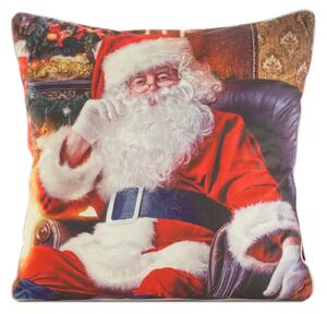 VÁNOČNÍ DEKORAČNÍ POVLAK NA POLŠTÁŘ SANTA3 45X45 CM VZOROVANÁ