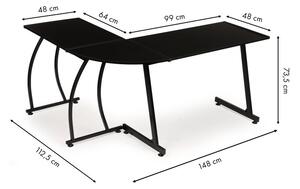 Moderní rohový stůl LOFT černý