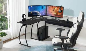 ModernHOME Rohový LOFT kancelářský stůl černý