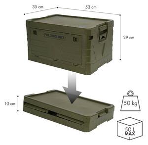 NCB4004 ZELENÝ SKLÁDACÍ BOX S VÍKEM 50L NILS CAMP