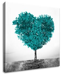 Obraz na plátně Tyrkysový strom lásky Velikost: 40 x 40 cm