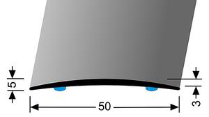 Přechodový profil 50 mm, oblý (samolepící) | nivelace 0 - 5 mm | Küberit 463 SK Im. nerezu kart. F2G