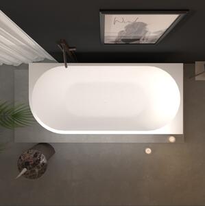 Erga Zara, rohová volně stojící vana 150x75 cm + odtoková zátka, pravá, bílá lesklá, ERG-Zara-150075R-WH-WH