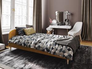 Čalouněná postel s úložným prostorem LETICIA - 90x200, hořčicová