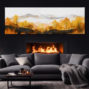 Obraz na plátně - Podzimní seance v údolí FeelHappy.cz Velikost obrazu: 120 x 40 cm