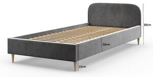 Čalouněná postel s úložným prostorem LETICIA - 120x200, hořčicová