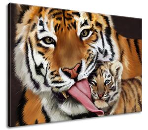 Obraz na plátně Tygr a tygřík Rozměry: 30 x 20 cm