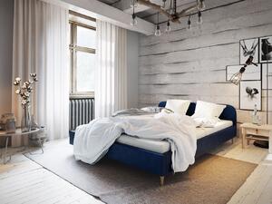 Čalouněná postel s úložným prostorem LETICIA - 180x200, modrá