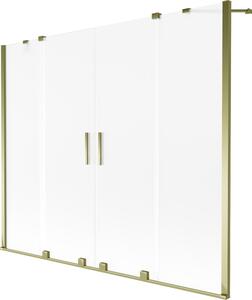 Mexen, Mexen Velar Duo parawan nawannowy 2-skrzydłowy rozsuwany 170 x 150 cm, szron, złoty - 896-170-000-32-50