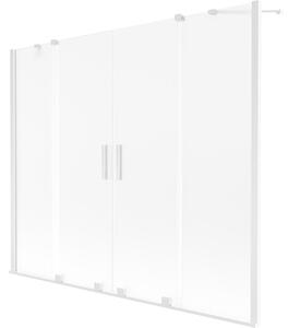 Mexen, Mexen Velar Duo parawan nawannowy 2-skrzydłowy rozsuwany 170 x 150 cm, szron, biały - 896-170-000-32-20