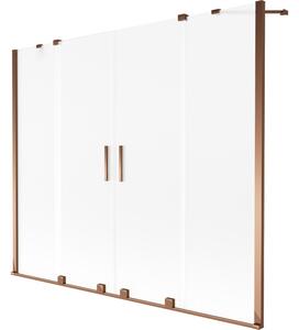 Mexen, Mexen Velar Duo parawan nawannowy 2-skrzydłowy rozsuwany 170 x 150 cm, szron, różowe złoto - 896-170-000-32-60