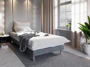 Jednolůžková postel s kovovými nožkami HENRYK COMFORT 1 - 80x200, šedá