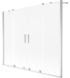 Mexen, Mexen Velar Duo parawan nawannowy 2-skrzydłowy rozsuwany 170 x 150 cm, szron, chrom - 896-170-000-32-01