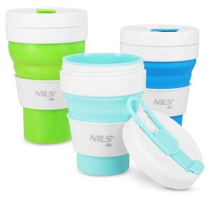 NC4103 SV.ZELENÝ SILIKONOVÝ SKLÁDACÍ HRNEK 600ML NILS CAMP
