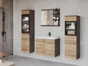 Koupelnový nábytek Apogon I, Barva: matera / breslau kaštan, Sifon k umyvadlu: ne, Osvětlení: osvětlení LED - bílé, Baterie: ne 5903211455773