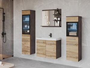 Koupelnový nábytek Apogon I, Barva: matera / breslau kaštan, Sifon k umyvadlu: ne, Osvětlení: osvětlení LED RGB - barevné, Baterie: ne 5903211460913