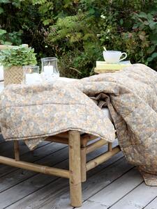 Latté bavlněný přehoz s květinovým motivem Quilt Flower - 130*180 cm - Chic Antique
