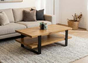 Morawood Konferenční stolek New York Barva desky: Natural, Barva podnože: Černý mat, Rozměry: 450x900(mm)