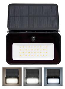Solight LED solární reflektor se senzorem, 6W, 660lm, 3CCT, Li-Ion, černá WL913