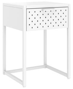 Noční stolek bílý 38 x 35 x 54 cm ocel