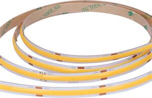 SOLIGHT LED COB světelný pás 5m, 10W/m, 1000lm/m, CR>90, IP44, teplá bílá