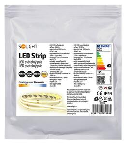 SOLIGHT LED COB světelný pás 5m, 10W/m, 1000lm/m, CR>90, IP44, teplá bílá