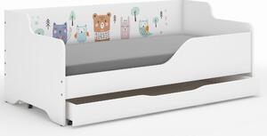 Dětská postel LOLA - SPÍCÍ LES 160x80 cm - grafika na bočnici