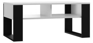 Konferenční stolek s poličkou LAUREN 3 - bílý / černý