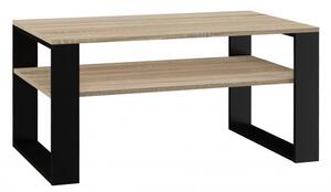 Konferenční stolek s poličkou LAUREN 2 - dub sonoma / černý