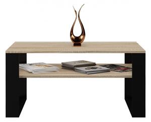 Konferenční stolek s poličkou LAUREN 2 - dub sonoma / černý