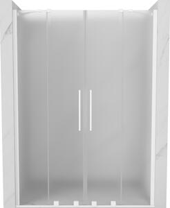 Mexen Velar Duo, posuvné sprchové dveře do otvoru 140 cm, 8mm sklo námraza, bílá matná, 871-140-000-32-20