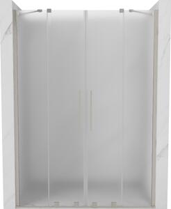 Mexen Velar Duo, posuvné sprchové dveře do otvoru 140 cm, 8mm sklo námraza, broušená ocel, 871-140-000-32-97