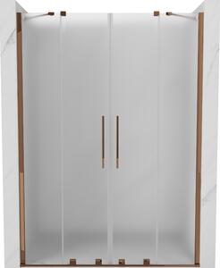 Mexen Velar Duo, posuvné sprchové dveře do otvoru 140 cm, 8mm sklo námraza, růžové zlato, 871-140-000-32-60