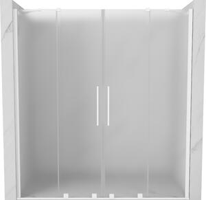 Mexen Velar Duo, posuvné sprchové dveře do otvoru 170 cm, 8mm sklo námraza, bílá matná, 871-170-000-32-20