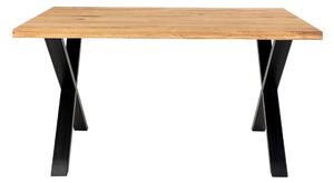 Jídelní stůl TUELUN přírodní/černá, šířka 140 cm