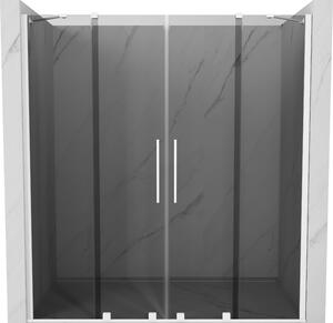 Mexen Velar Duo, posuvné sprchové dveře do otvoru 170 cm, 8mm šedé sklo, bílá matná, 871-170-000-42-20